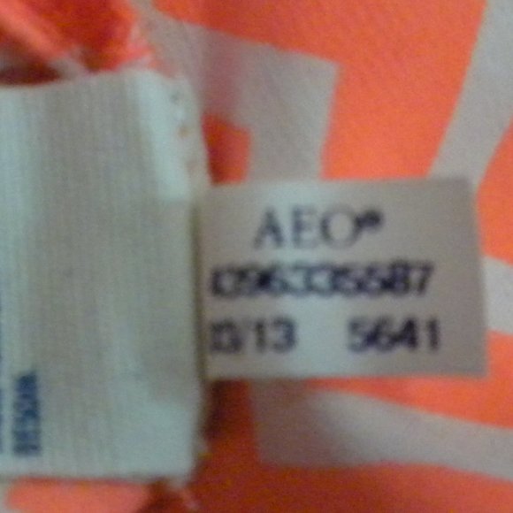 American Eagle‎ Wavy Stripe Button Down Orange Top - Picture 8 of 8